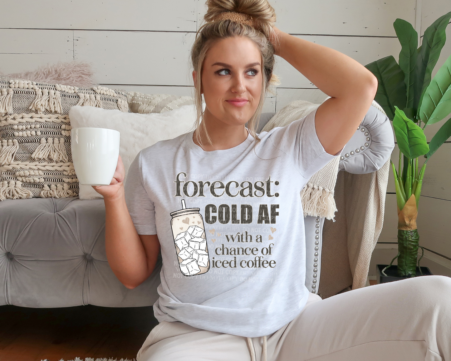 Forecast: Cold AF With A Chance Of Iced Coffee  - Direct To Film Transfer