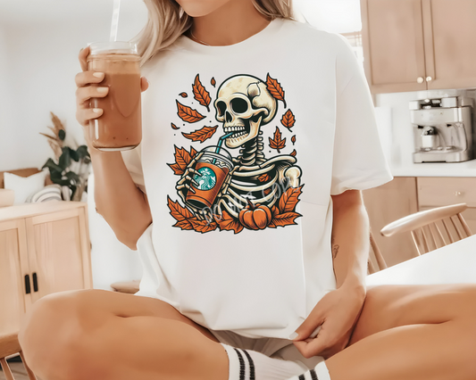 Fall Skeleton Coffee - Direct To Film Transfer