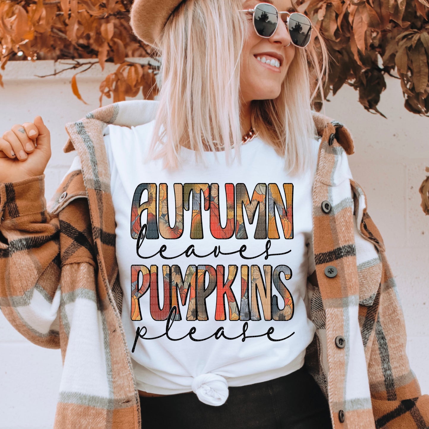 Autumn Leaves & Pumpkins Please - Direct To Film Transfer