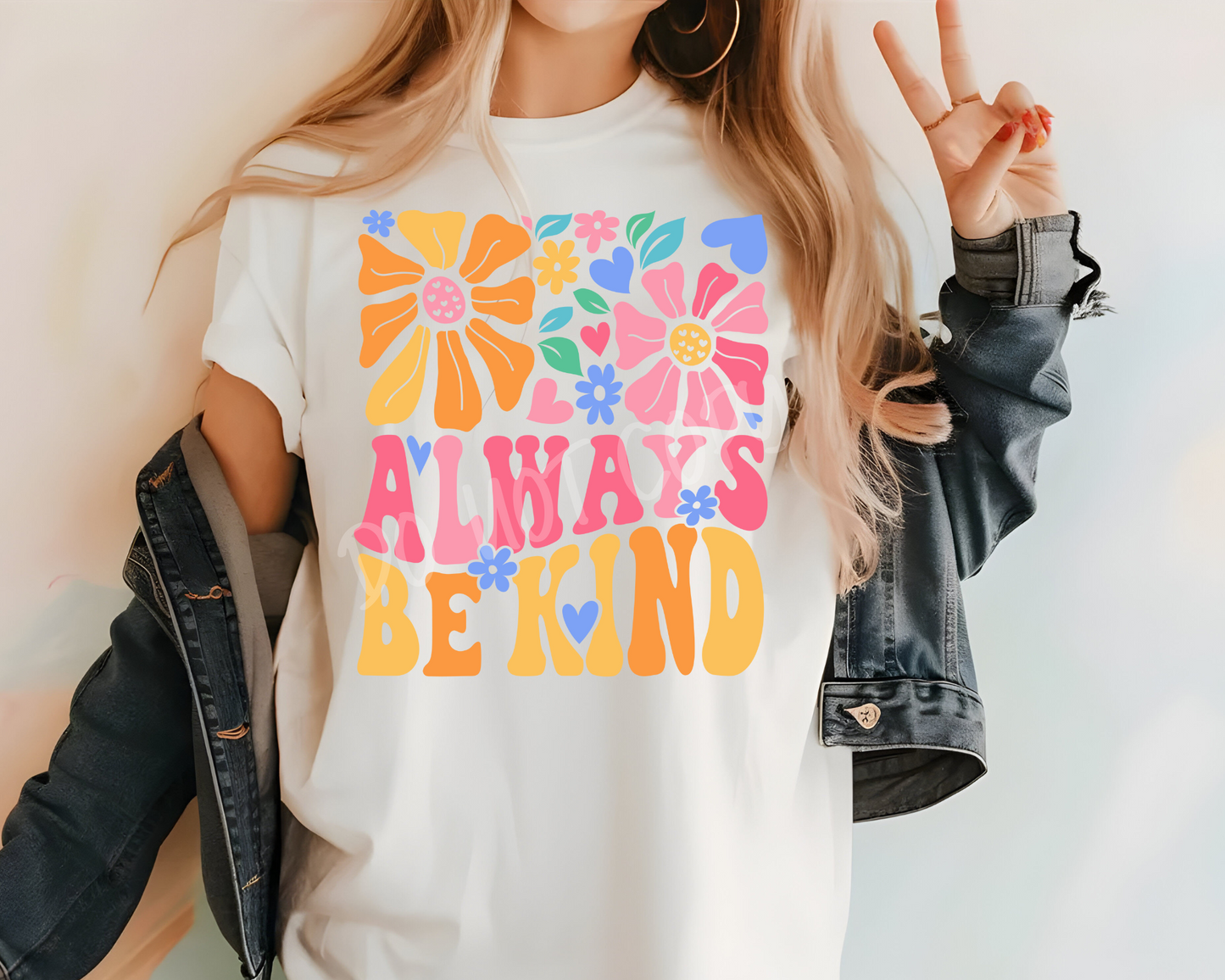 Always Be Kind Floral - Direct To Film Transfer