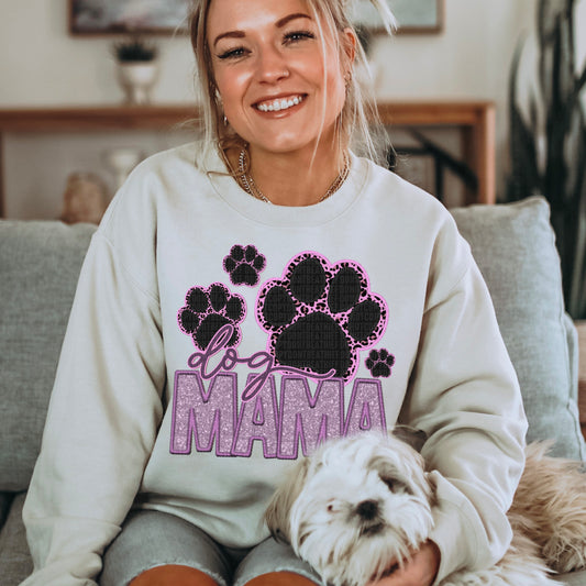 Dog Mama Faux Embroidery - Direct To Film Transfer