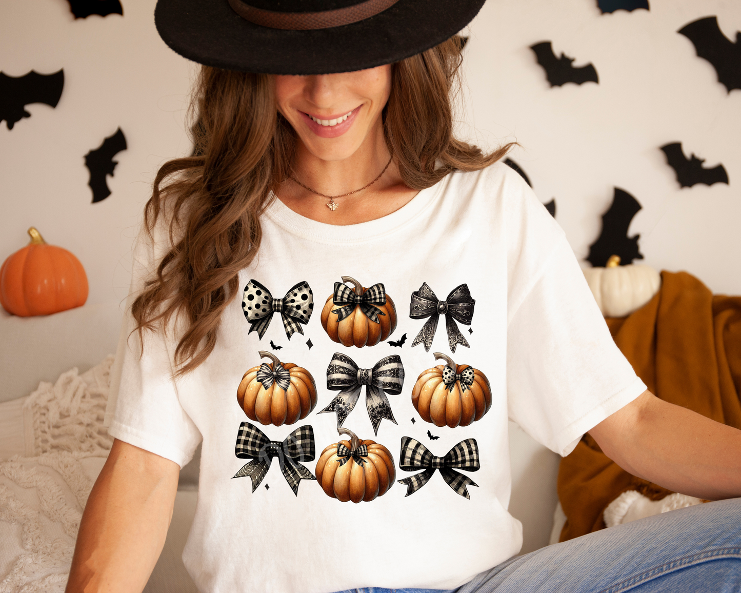 Black Grunge Pumpkin Coquette - Direct To Film Transfer