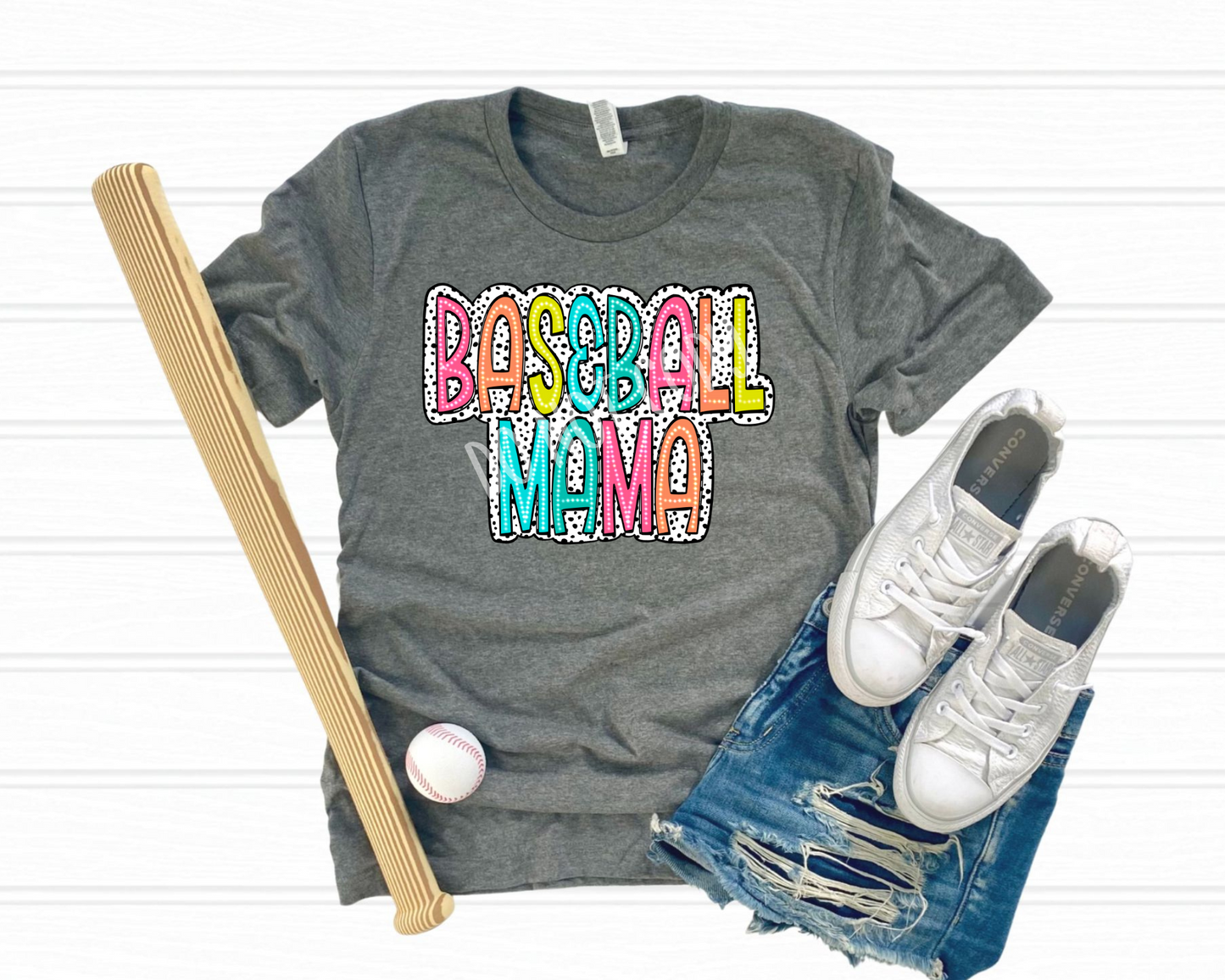 Baseball Mama Polka Dot - Direct To Film Transfer