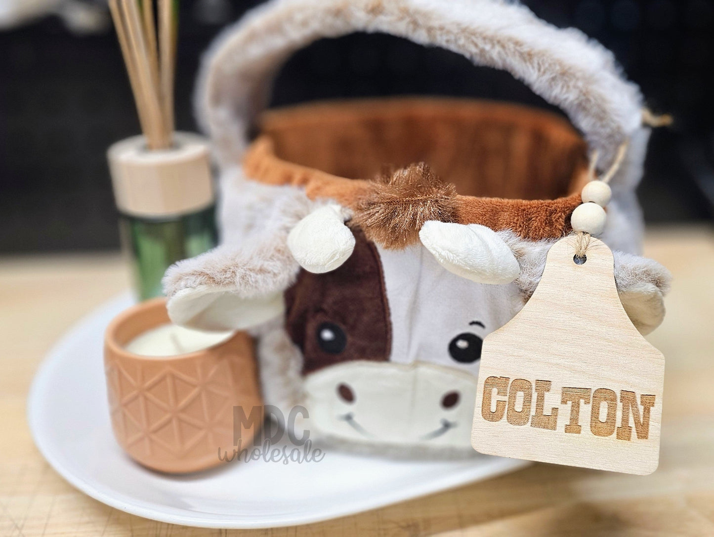 Cow Basket & Tag Hanger BUNDLE