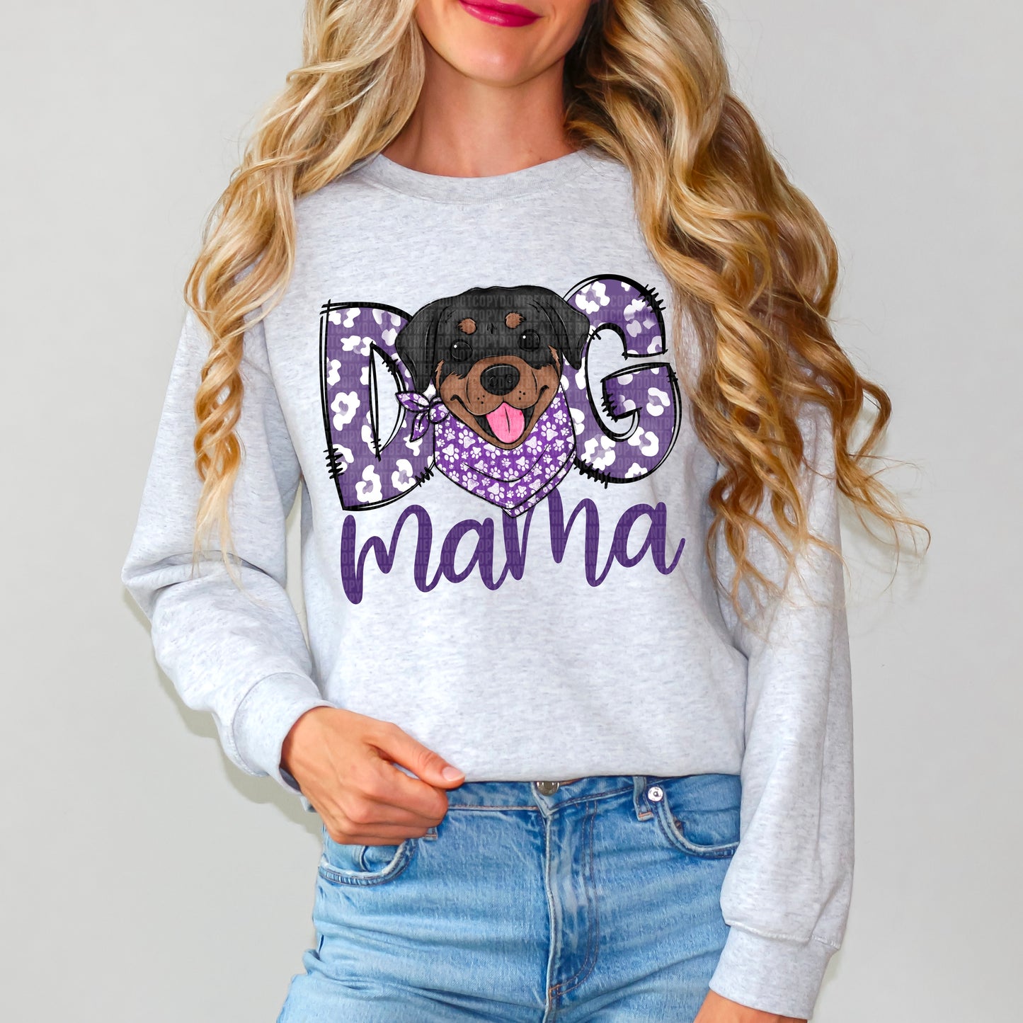 Dog Mama PURPLE LEOPARD - Direct To Film Transfer