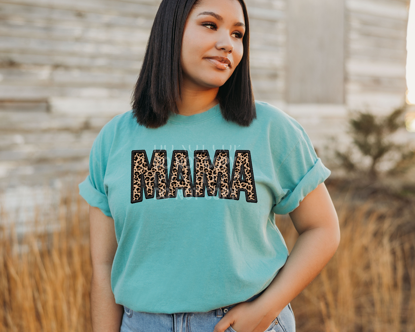 LEOPARD MAMA (Faux Embroidery) - Direct To Film Transfer